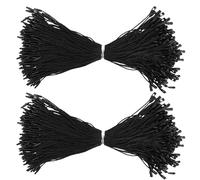 1000Pcs Clothing Hang Tag String, 7.7inch Tag Rope with Snap Lock, Price Tag Fasteners for Attaching Labels Clothes Jewelry Luggage Accessories Black 3mm Round Head, 19.5CM (Black)