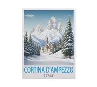 1000Pcs，Cortina D Ampezzo Italy Vintage Travel Posters，Jigsaw Adult Decompression Game Puzzle Students Toy For Children Christmas Birthday Gifts（75x50cm）-I70