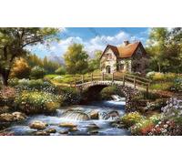 1000pcs Countryside Bridge Over Babbling Brook Creative Fun Jigsaw Puzzle for Adults Challenging Traditional Puzzle Perfect for Family Nights Game