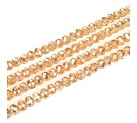 1000pcs Czech Faceted Rondelle Crystal Glass Loose Beads 4mm Small Tiny Spacer Bulk Golden Shadow for DIY Craft Jewelry Making CCR428