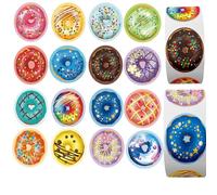 1000PCS Donut Stickers for Kids,1 Inch 16 Styles Cute Round Teacher Reward Encouragement Motivational Sticker Watercolor Donut Party Sealing Sticker Labels for Kids Party Classroom Decoration