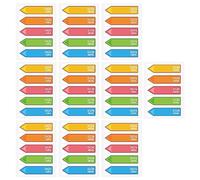 1000pcs Easy to Post Please Sign Message Flags, Reusable Assorted Color Sign Here Tabs with 1.8x0.5 Inch Dispenser Arrow Wide Flag for Office School Notary Books Paper