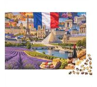 1000Pcs Eco Paper Jigsaw Puzzle, Landscape Food Architecture For Adult