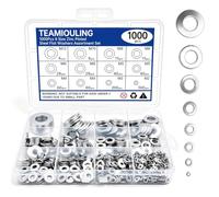 1000PCS Flat Washers Assortment Kit, 8 Sizes M2 M3 M4 M5 M6 M8 M10 M12 Metal Washers for Screws and Bolts, Zinc plated Washer Set for Hardware Repair, DIY Projects and Fastening