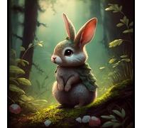 1000pcs Forest Gray Rabbit Wooden Jigsaw Puzzle, Challenging and Fun Activity - Interesting and Warm Art Adult Puzzles - Modern Home Decor (30x20inch)