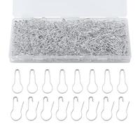 1000pcs Gourd Safety Pins, 0.87in Metal Bulb Pins for Crafts Calabash Pin with Storage Box Small Mini Gourd Clothing Tag Pins Stitch Markers for Clothes Crochet Knitting Accessories (Silver)