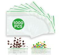 1000Pcs Grip Seal Bags 20 X 20mm Write on Panel Mini Ziplock Bags, Resealable Clear Plastic Baggies, Sealable Zip Bags For Herbs, Samples and Distribution, Jewellery Bags (50 X 50 X 0.7mm)