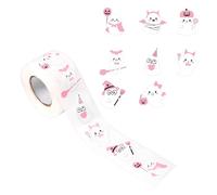 1000pcs Halloween Ghost Stickers, Pink Cute Ghost Stickers Roll Halloween Theme Party Favors Decoration Self-Adhesive Decor for Kids Girls Envelope Journal Paper