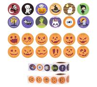 1000pcs Halloween Stickers, 2 Rolls with Pumpkin & Ghost Designs Round Seal Labels Self-Adhesive Decal Ideal for Party Decor Baking Packaging Kids Crafts