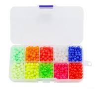 1000pcs Hard Luminous Fishing Beads, Glow in the Dark Float Tackles for Fishing Line, 5mm Diameter with 1.2mm Hole (Yellow/Red/Pink/Green/Clear/White)