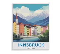 1000Pcs，Innsbruck Vintage Travel Poster Austria，Jigsaw Adult Decompression Game Puzzle Students Toy For Children Christmas Birthday Gifts（38x26cm）-C87