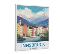 1000Pcs，Innsbruck Vintage Travel Poster Austria，Jigsaw Adult Decompression Game Puzzle Students Toy For Children Christmas Birthday Gifts（38x26cm）-C87