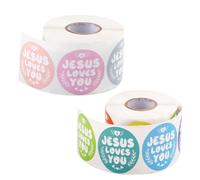 1000pcs Jesus Loves You Stickers, Jesus Stickers in 16 Colors 1.5in Religious God Labels Waterproof Christian Faith Bible Decals for Kids Encouragement Rewarding Gifts