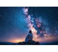 1000pcs Jigsaw Puzzle for Adults Jesus Pattern Looking Up at The Starry Sky Family Decorations, Unique Birthday Present Suitable for Teenagers and Adults.