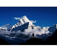 1000pcs Jigsaw Puzzle for Adults Man Hiking Silhouette in Mount Everest Himalayan Mountains Kids Teenagers