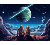 1000pcs Jigsaw Puzzles for Adults Space Astronaut Universe Planet Psychedelic Blacklight Galaxies Educational Game Toys Family Decoration Puzzle