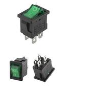 1000Pcs KCD1 21X15mm 6A/250V 10A/125V Car Rocker Switch Black Red Green Power Button Boat Switch With Light 2Pin 3Pin 4Pin 6Pin IDGTTLDF(Green Light 4Pin,10000 PCS)