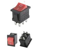 1000Pcs KCD1 21X15mm 6A/250V 10A/125V Car Rocker Switch Black Red Green Power Button Boat Switch With Light 2Pin 3Pin 4Pin 6Pin IDGTTLDF(Red 6Pin,10000 PCS)