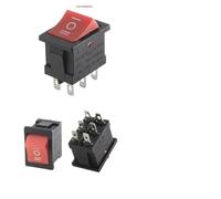 1000Pcs KCD1 21X15mm 6A/250V 10A/125V Car Rocker Switch Black Red Green Power Button Boat Switch With Light 2Pin 3Pin 4Pin 6Pin IDGTTLDF(Red 6Pin ON-OFF-ON,2000 PCS)