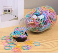 1000pcs Kids Elastic Hair Bands in Jar, Thin Seamless Rubber Bands, Tiny Colorful Ponytail Holders,No Damage Soft Rubber Bands for Kids & Toddlers,Organized Storage. (Pastel Hair Bands)