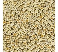 1000Pcs Letter Beads Gold Letter Beads Acrylic Alphabet Letter A-Z Cube Beads for Jewelry Making Friendship Bracelets (cube gold)