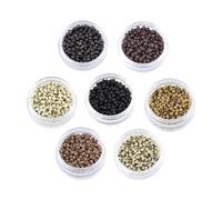 1000pcs/lot 3.0mm Silicone Lined Nano Rings Hair Extension Nano Beads Micro Rings Beads Links for Hair Extensions (Blonde)