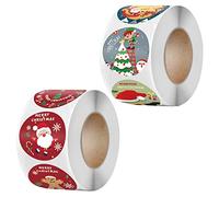 1000Pcs Merry Christmas Stickers Labels, 1Inch Personalised Round Christmas Stickers Christmas Envelope Seal Stickers Merry Christmas Tag Stickers for Crafts Presents Kids Card Making Envelopes