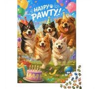 1000pcs Mini Puzzle For Adults Dogs Balloons Cake Challenging | 52x38cm Cardboard Living Room Decor Durable Structure Friend Gift Brain Training