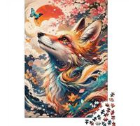 1000pcs Mini Puzzle For Adults Fox Butterfly Flower Challenging | 70x50cm Cardboard Home Decor Durable Structure Birthday Gift Stress Relief