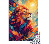 1000pcs Mini Puzzle For Adults Lion Leaf Sun Challenging | 38x26cm Cardboard Home Decor Durable Structure Birthday Gift Stress Relief