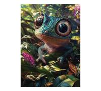 1000pcs Mini Puzzle For Adults Lizard Leaf Jungle Premium Paper | 38x26cm Cardboard Home Decor Smooth Surface Friend Gift Mind Relaxation