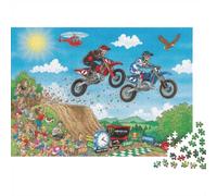 1000pcs Mini Puzzle For Adults Motorcycle Helicopter Crowd | 38x26cm Cardboard Home Decor Durable Structure Friend Gift Brain Training