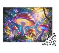1000pcs Mini Puzzle for Adults Mushroom Forest Butterfly Challenging | 38x26cm Cardboard Living Room Decor Durable Structure Birthday Gift Stress Relief