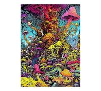 1000pcs Mini Puzzle For Adults Mushroom Forest Fantasy Challenging | 38x26cm Cardboard Living Room Decor Durable Structure Gathering Gift Mind Relaxation