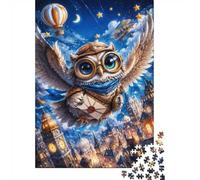 1000pcs Mini Puzzle For Adults Owl Balloon City Challenging | 70x50cm Cardboard Living Room Decor Durable Structure Birthday Gift Stress Relief