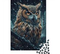 1000pcs Mini Puzzle For Adults Owl Night City Present | 38x26cm Cardboard Living Room Decor Durable Structure Friend Gift Stress Relief