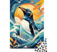 1000pcs Mini Puzzle For Adults Penguin Ocean Sun Premium Paper | 52x38cm Cardboard Home Decor Durable Structure Birthday Gift Stress Relief