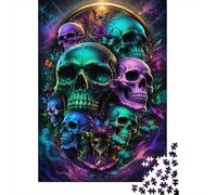1000pcs Mini Puzzle For Adults Skull Butterfly Hourglass Challenging | 52x38cm Cardboard Living Room Decor Durable Structure Friend Gift Brain Training