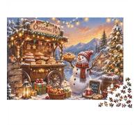1000pcs Mini Puzzle For Adults Snowman Tree Pie Challenging | 70x50cm Cardboard Living Room Decor Durable Structure Friend Gift Brain Training