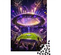 1000pcs Mini Puzzle For Adults Stadium Fireworks Crowd Challenging | 52x38cm Cardboard Living Room Decor Durable Structure Friend Gift Brain Training