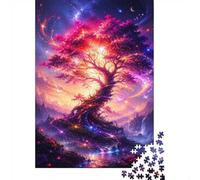 1000pcs Mini Puzzle for Adults Tree Galaxy Light Present | 70x50cm Cardboard Living Room Decor Durable Structure Friend Gift Stress Relief