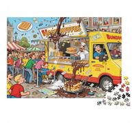 1000pcs Mini Puzzle For Adults Waffle Truck Crowd Challenging | 38x26cm Cardboard Living Room Decor Durable Structure Friend Gift Brain Training