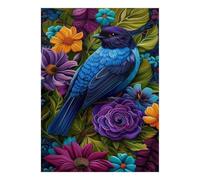 1000pcs Mini Puzzle for Family Bird Flower Leaf Challenging | 38x26cm Cardboard Home Decor Durable Structure Birthday Gift Stress Relief