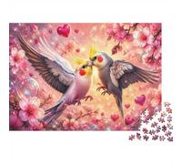 1000pcs Mini Puzzle for Family Birds Flowers Hearts Present | 52x38cm Cardboard Home Decor Durable Structure Friend Gift Stress Relief