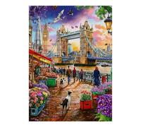 1000pcs Mini Puzzle For Family Bridge Flower Market Present | 38x26cm Cardboard Home Decor Durable Structure Friend Gift Mind Relaxation
