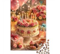 1000pcs Mini Puzzle For Family Cake Flowers Gift | 38x26cm Cardboard Living Room Decor Durable Structure Friend Gift Mind Relaxation