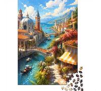 1000pcs Mini Puzzle for Family Canal Bridge Flower Present
