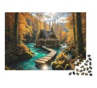 1000pcs Mini Puzzle For Family Cottage Forest River Challenging