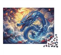 1000pcs Mini Puzzle For Family Dragon Wave Lantern Challenging | 38x26cm Cardboard Home Decor Durable Structure Birthday Gift Stress Relief