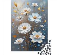 1000pcs Mini Puzzle For Family Flower Art Gold | 38x26cm Cardboard Home Decor Durable Structure Birthday Gift Stress Relief